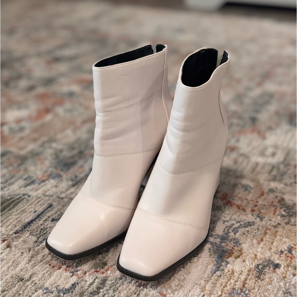 Jessica Simpson white ankle boots